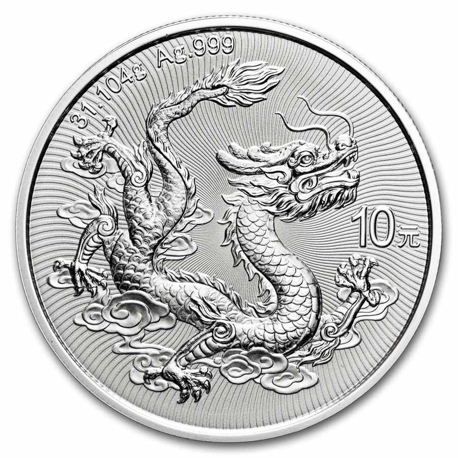 2025 China 1 oz Silver Dragon BU