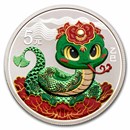 2025 China 15 gram Silver Lunar Snake Colorized (w/ Box & COA)