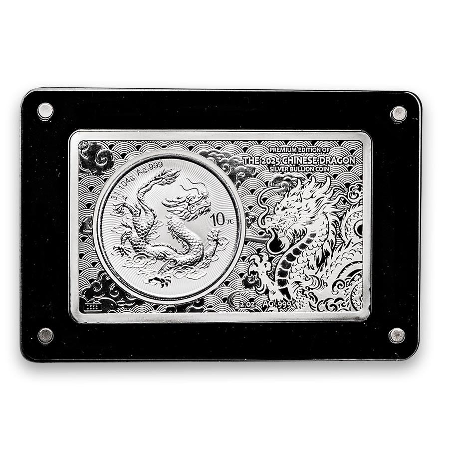 2025 China 2-Pc Silver Dragon Coin/Bar Set (with Box & COA)