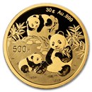 2025 China 30 gram Gold Panda BU (Sealed)