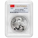 2025 China 30 gram Silver Panda MS-69 PCGS (FS, Flag Label)