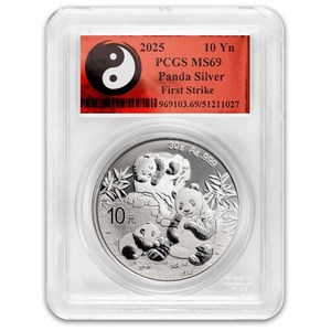Buy 2025 Chinese 30 gram Silver Panda MS-69 (FS, Yin-Yang) | APMEX