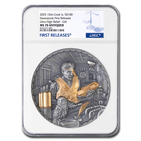 2025 Cook Islands 1 Kilo Ag Steampunk: Science Lab MS-70 NGC FR 2025 Cook Islands 1 Kilo Ag Steampunk: Science Lab MS-70 NGC FR