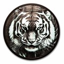 2025 Cook Islands 1 oz Silver Black Proof Black and White Tiger