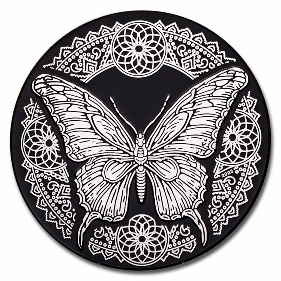 2025 Cook Islands 1 oz Silver Black Proof Butterfly (Box & COA) 2025 Cook Islands 1 oz Silver Black Proof Butterfly (Box & COA)