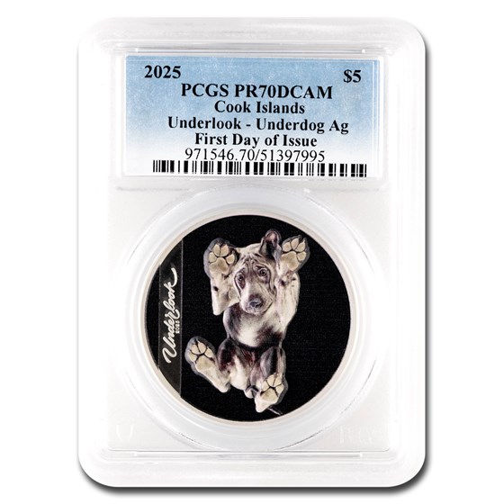 2025 Cook Islands 1 oz Silver Underlook: Under-Dog PR-70 PCGS FDI 2025 Cook Islands 1 oz Silver Underlook: Under-Dog PR-70 PCGS FDI