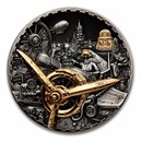 2025 Cook Islands 3 oz Silver Antique Steampunk: Aviation