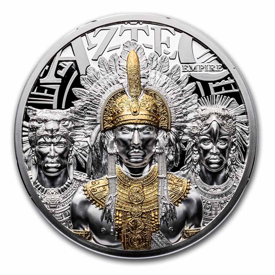 2025 Cook Islands 3 oz Silver Aztec Empire Proof (w/ Box & COA)