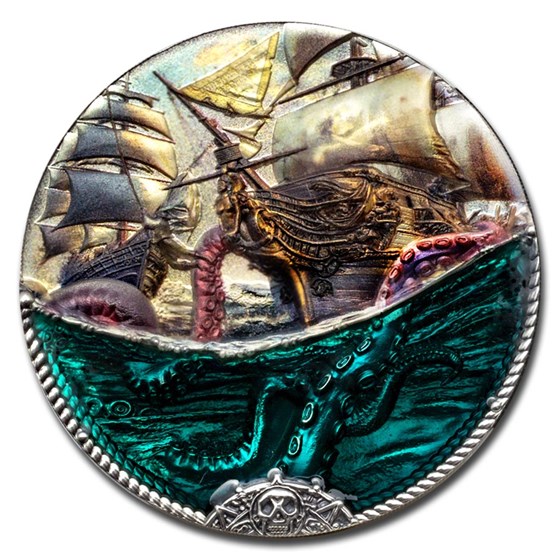 2025 Cook Islands 3 oz Silver Underwater Fantasy: Sea Monster 2025 Cook Islands 3 oz Silver Underwater Fantasy: Sea Monster