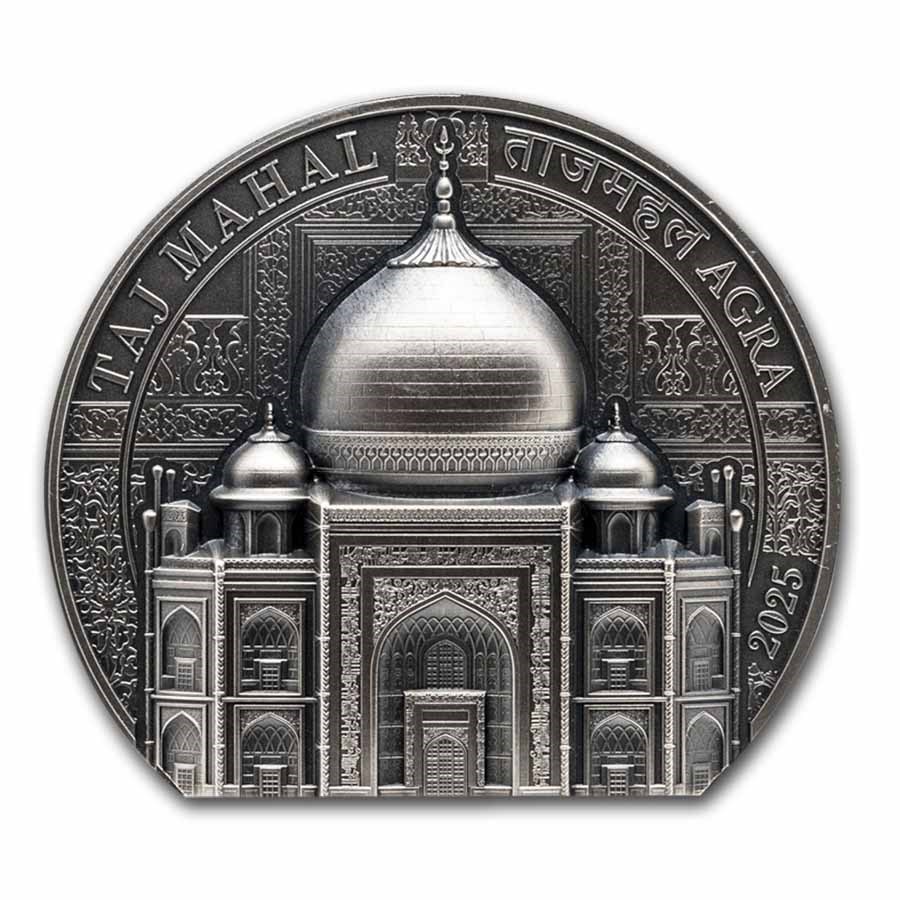 2025 Cook Islands 5 oz Silver Antique Taj Mahal (w/ Box & COA)
