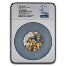 2025 Cook Islands 5 oz Silver Topography Yellowstone PF-70 NGC FR