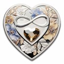 2025 Cook Islands Silver Brilliant Love Infinity Heart Shape
