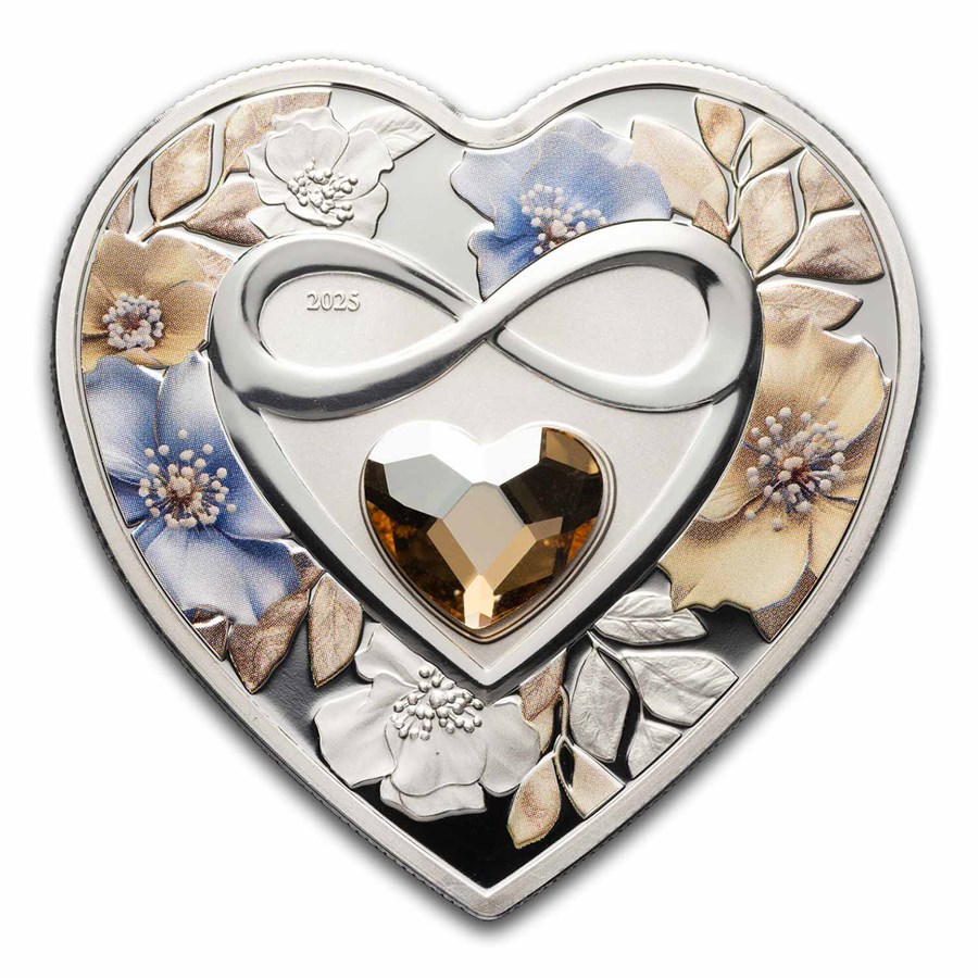 2025 Cook Islands Silver Brilliant Love Infinity Heart Shape