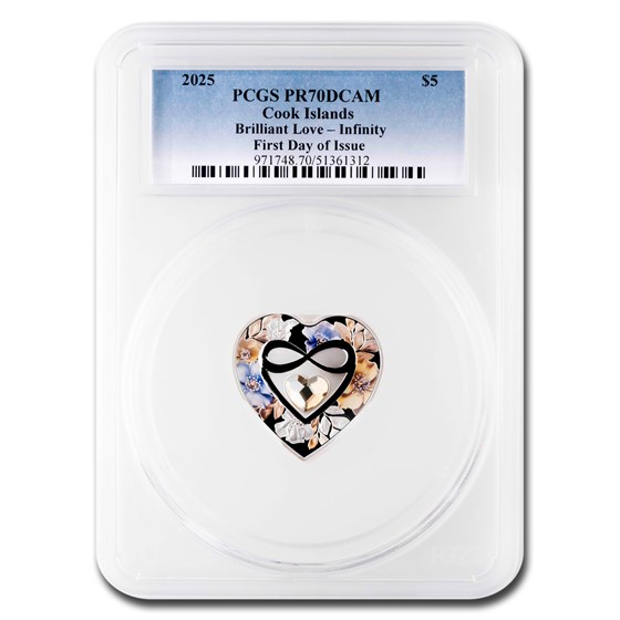 2025 Cook Islands Silver Brilliant Love Infinity PR-70 PCGS (FDI) 2025 Cook Islands Silver Brilliant Love Infinity PR-70 PCGS (FDI)