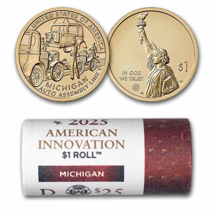 2025-D American Innov. $1 Auto Assembly Line 25-Coin Roll (MI)