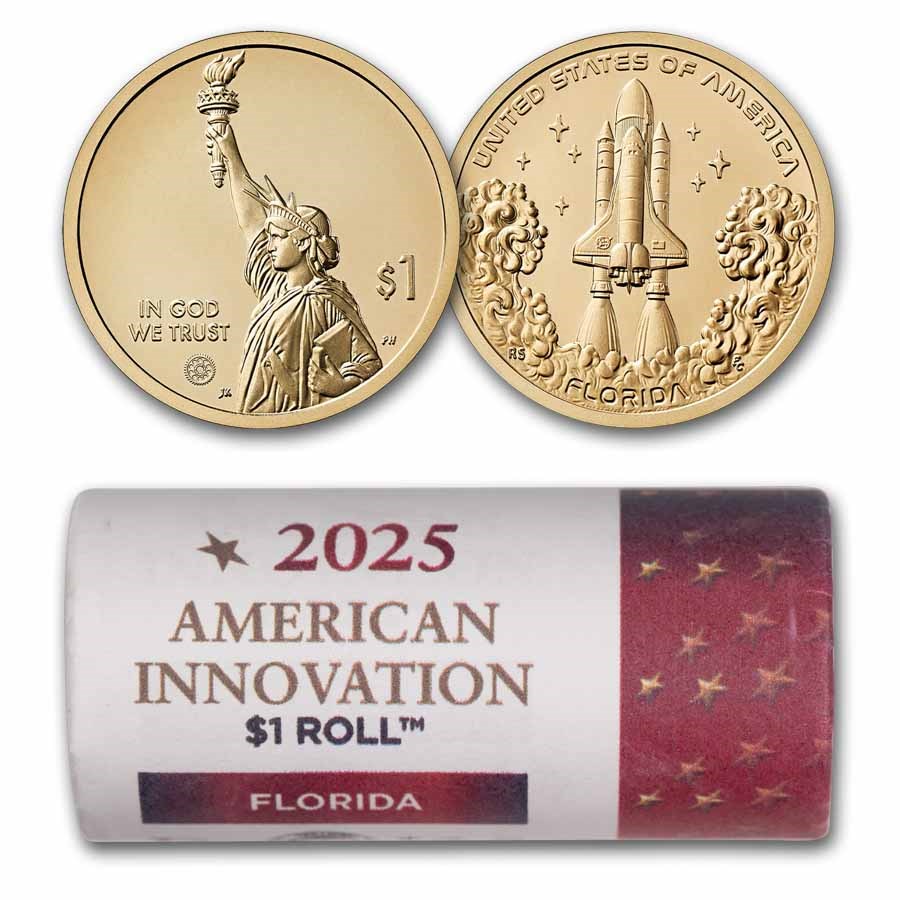 2025-D American Innovation $1 Space Shuttle 25-Coin Roll (FL)