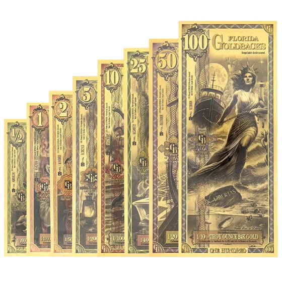 2025 Florida Goldback 8-Note Alpha Set (1/2 - 100)