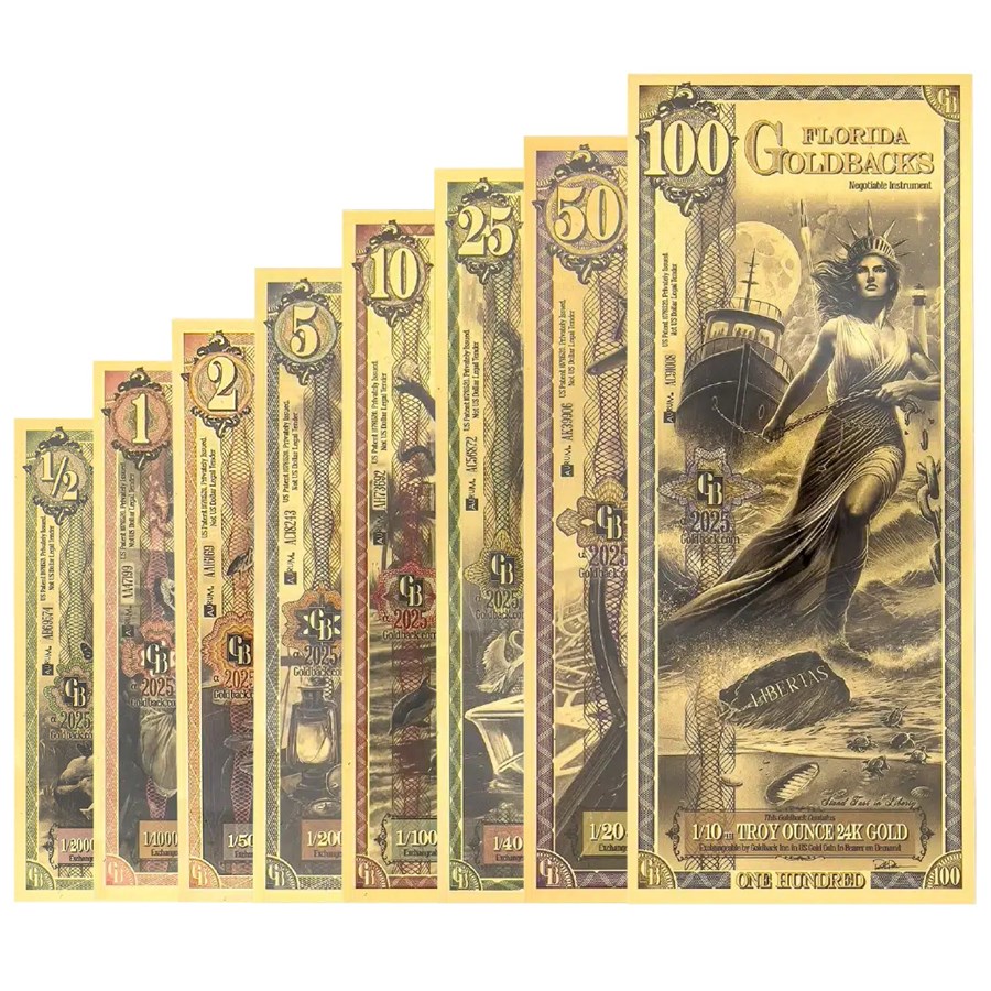2025 Florida Goldback 8-Note Alpha Set (1/2 - 100)
