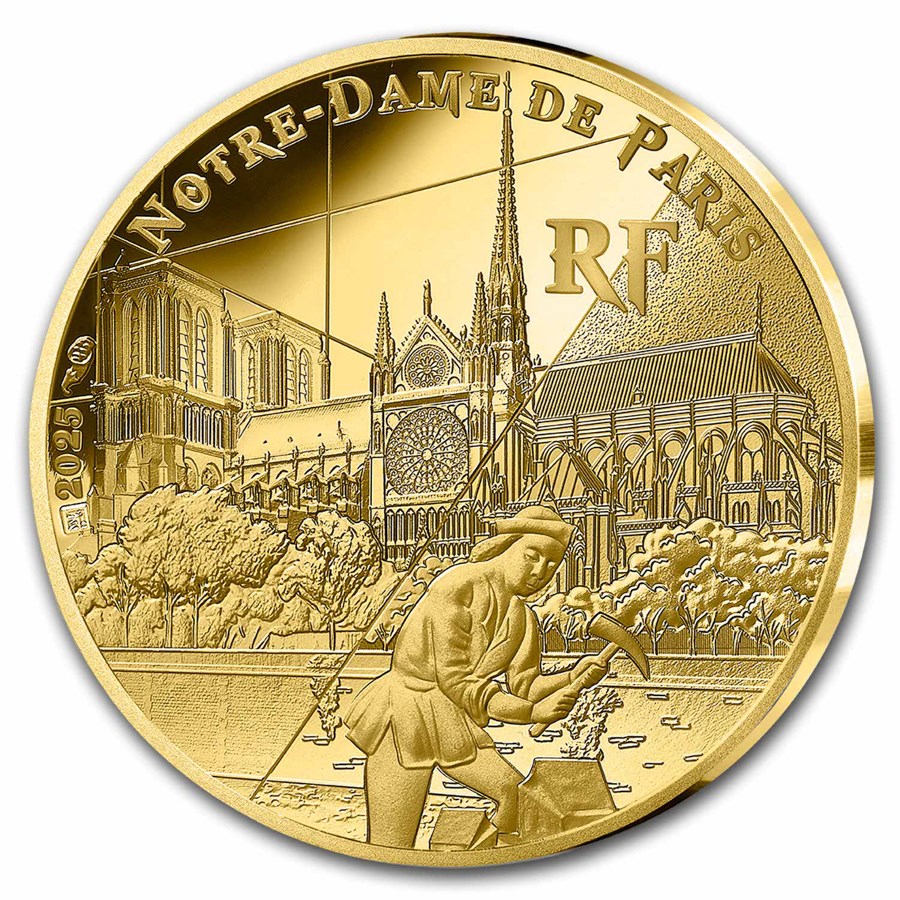 2025 France 1/4 oz Gold Proof UNESCO (Notre-Dame de Paris)