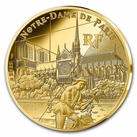 2025 France 1 oz Gold Proof UNESCO (Notre-Dame de Paris)