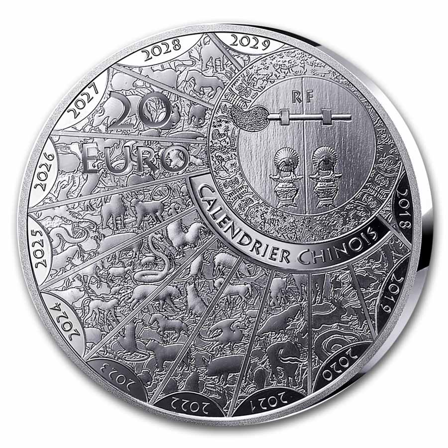 2025 France Silver €20 Year of the Snake HR Proof (Lunar)