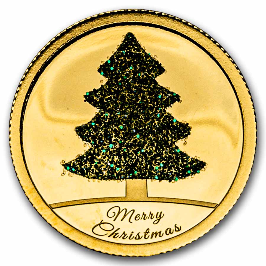 2025 Gabon 1/100 oz Gold Christmas Tree (Blister Pack)