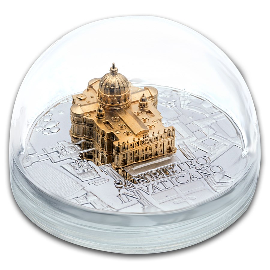 2025 Gabon 1 oz Silver Full Sculpture San Pietro Shaped Coin