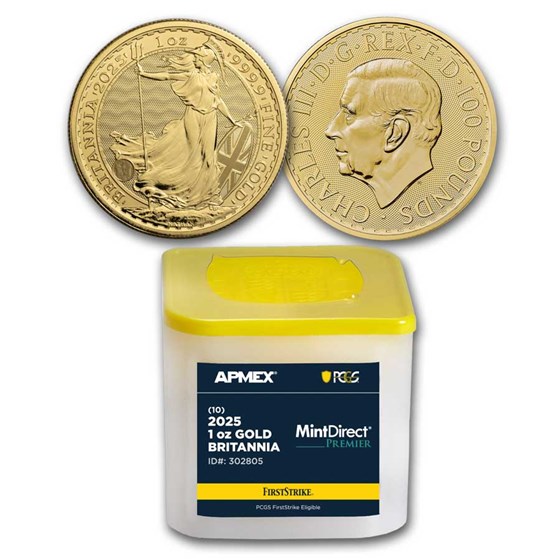 2025 GB 1 oz Gold Britannia 10-Coin MD® Premier PCGS FS® 2025 GB 1 oz Gold Britannia 10-Coin MD® Premier PCGS FS®