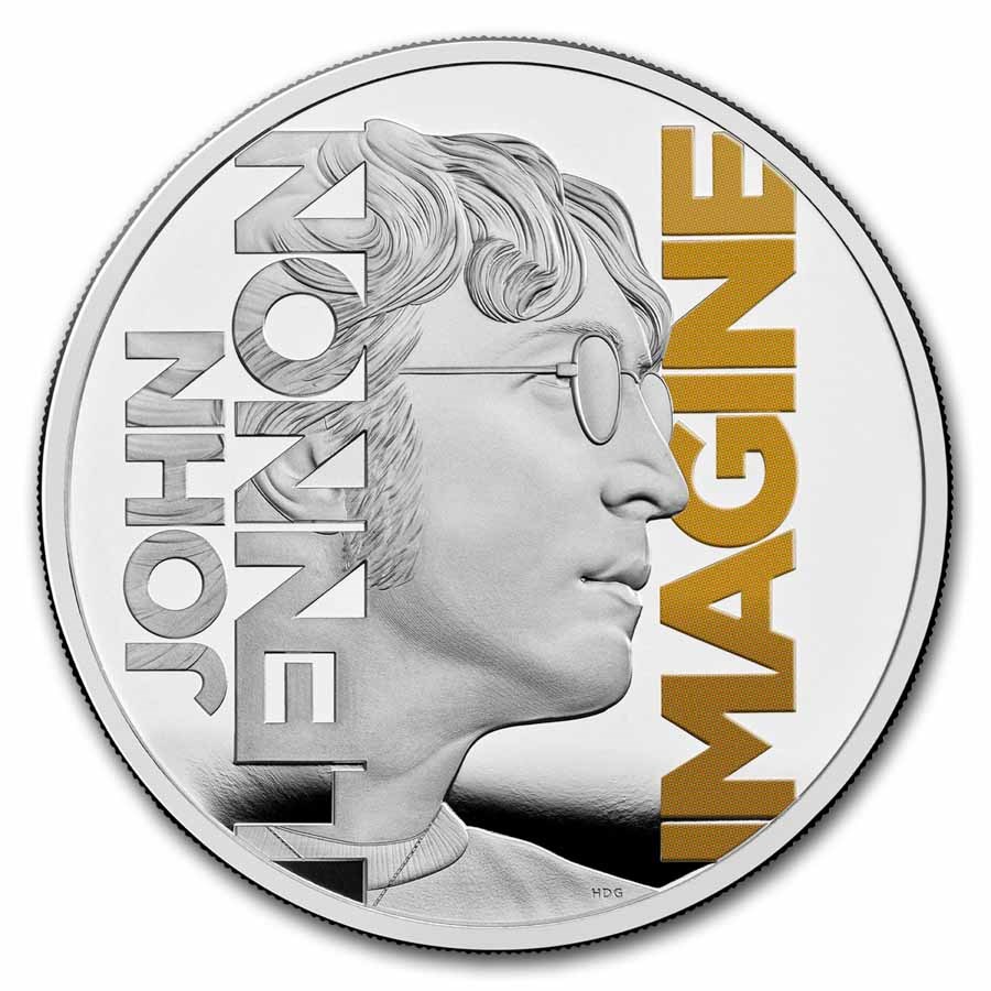 2025 GB 1 oz Silver Colorized £2 PF Music Legends: John Lennon