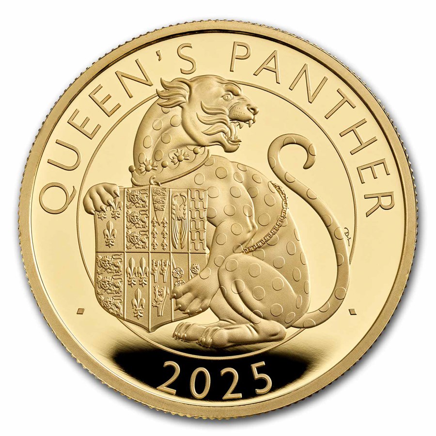 2025 GB Royal Tudor Beasts Queen's Panther 1 oz Gold Pf (Box/COA)