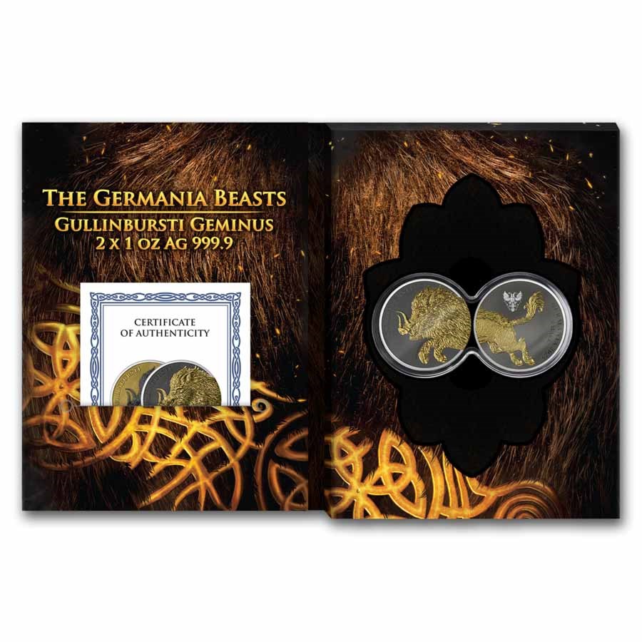 2025 Germania Beast 2 x 1 oz Silver BU - Gullinbursti Geminus Set