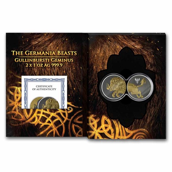 2025 Germania Beast 2 x 1 oz Silver BU - Gullinbursti Geminus Set 2025 Germania Beast 2 x 1 oz Silver BU - Gullinbursti Geminus Set