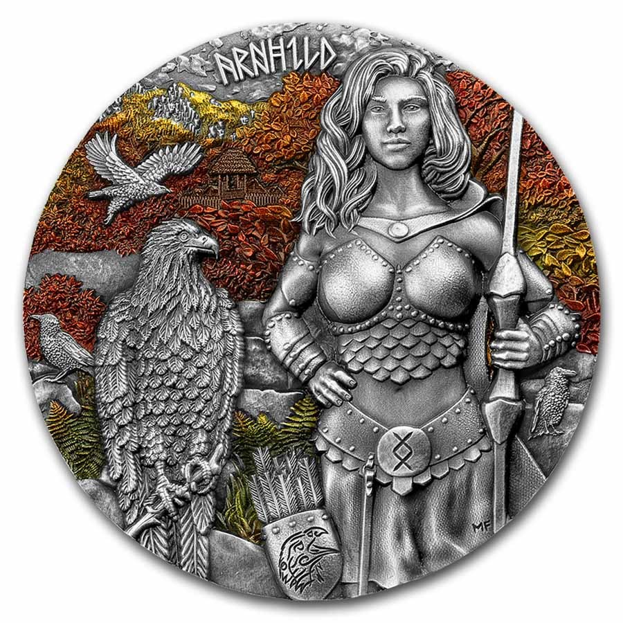 2025 Germania Valkyries: Arnhild 2 oz Silver (Antiqued, HR)