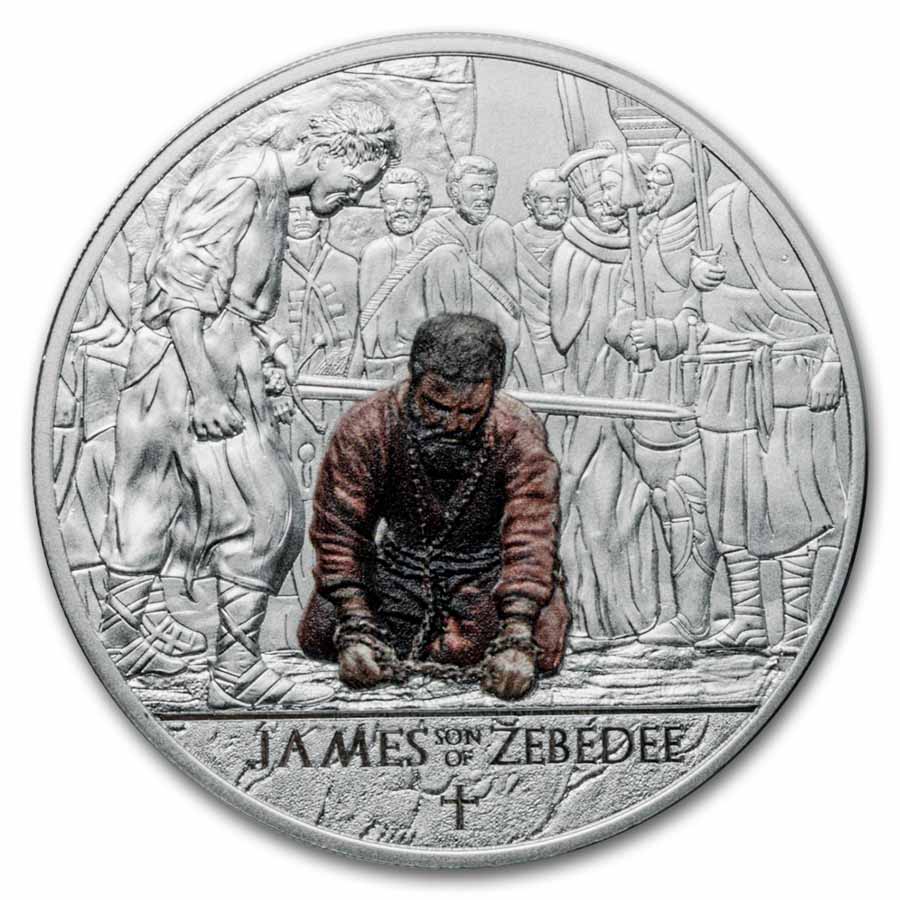Buy 2025 Ghana 1 oz Silver 12 Apostles James (Color) | APMEX