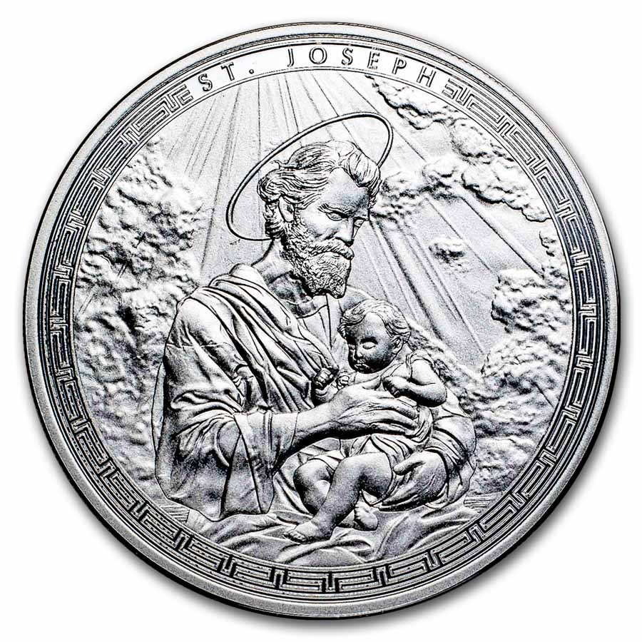 2025 Ghana 1 oz Silver Patron Saints St. Joseph (Box/COA)