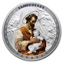 2025 Ghana 1 oz Silver Patron Saints St. Joseph (Colorized)