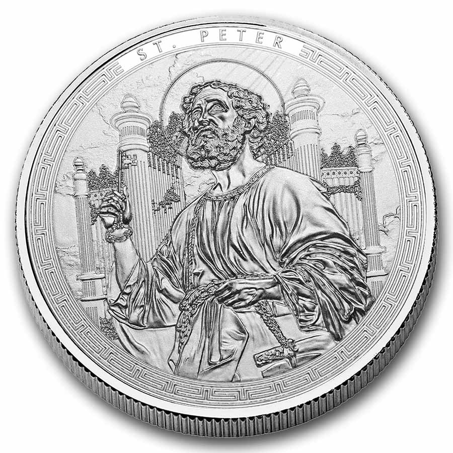 2025 Ghana 1 oz Silver Patron Saints St. Peter (Box/COA)