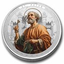 2025 Ghana 1 oz Silver Patron Saints St. Peter (Colorized)