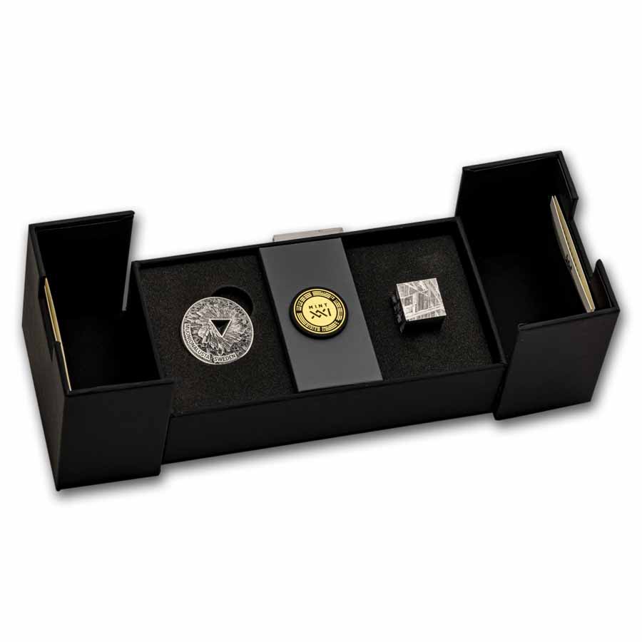 2025 Ghana 1 oz Silver Space Cube; Muonionalusta Meteorite
