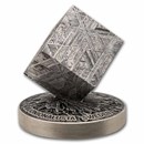 2025 Ghana 1 oz Silver Space Cube; Muonionalusta Meteorite