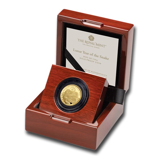 2025 Great Britain 1/4 oz Gold Year of Snake Proof (Box & COA) 2025 Great Britain 1/4 oz Gold Year of Snake Proof (Box & COA)