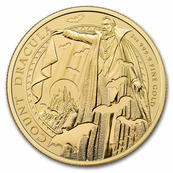 2025 Great Britain 1 oz Gold Gothic Horror: Dracula BU Coin