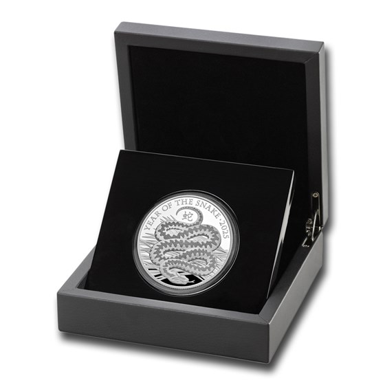 2025 Great Britain 5 oz Silver Year of the Snake Prf (Box & COA) 2025 Great Britain 5 oz Silver Year of the Snake Prf (Box & COA)