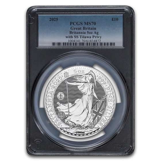 2025 Great Britain Silver 5 oz Ag Britannia SS Tilawa MS-70 PCGS