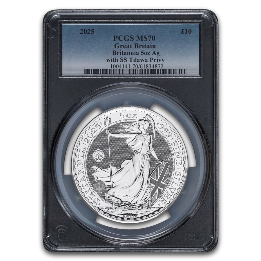 2025 Great Britain Silver 5 oz Ag Britannia SS Tilawa MS-70 PCGS