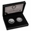 2025 Isle of Man 2-Coin Silver Angel Premium BU/Reverse Proof Set