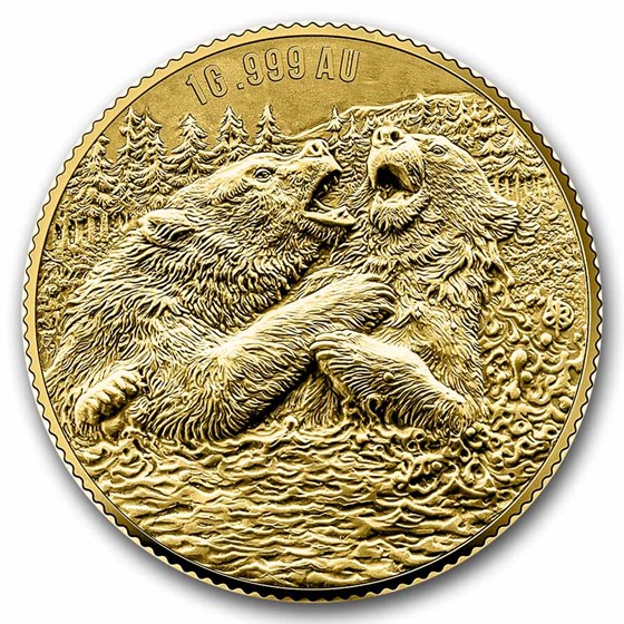 2025 Ivory Coast 1 gram Gold Bears (w/ Box & COA)