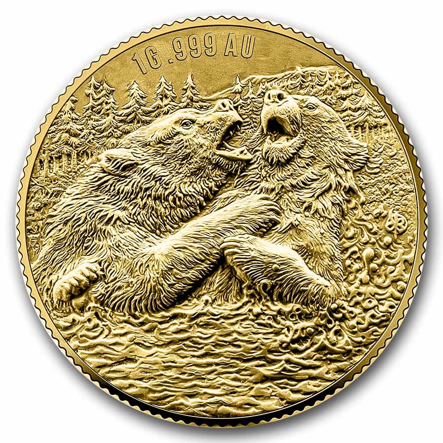 2025 Ivory Coast 1 gram Gold Bears (w/ Box & COA)
