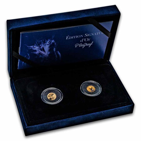 2025 Ivory Coast 2 gram Gold Signature Kookaburra 2-Coin Set