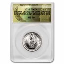 2025 Lexington-Concord Token MS-70 ANACS & Program with Stamp